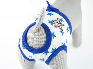 Absorb modré hárací kalhotky pro psa s hvězdičkami Obvod slabin (cm): 18 - 26