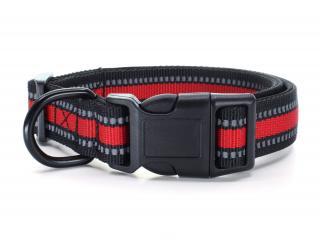 Bando reflexní obojek, vodítko pro psa Barva: Červená, Typ: Obojek, Velikost: Obvod krku 22 - 35 cm