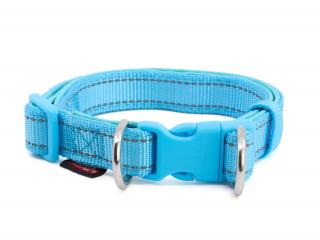 Blanka obojek s podšívkou pro psa | 21 - 54 cm Barva: Modrá, Obvod krku: 21 - 35 cm, Šířka: 1 cm