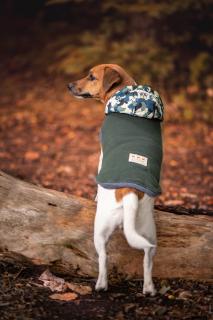 Bona bunda pro psa s maskáčovou kapucí Barva: Zelená, Délka zad (cm): 20, Obvod hrudníku: 28 - 34 cm