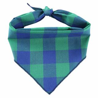 Cedrik modro-zelený károvaný šátek pro psa Obvod krku: 24 - 44 cm