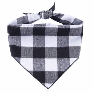 Cliff černo-bílý károvaný šátek pro psa Obvod krku: 24 - 44 cm