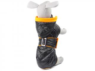 Coldy bunda pro psa s kapucí Barva: Černo-oranžová, Délka zad (cm): 24, Obvod hrudníku: 20 - 34 cm