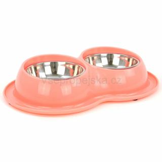 Duo plastové misky pro psa Barva: Růžová