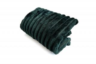 Ella zelená fleecová deka pro psa Barva: Tmavě zelená pruhy, Rozměr (cm): 65 x 45