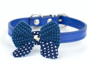 Fashion obojek s motýlkem | 18 - 36 cm Barva: Tmavě-modrá, Obvod krku: 18 - 23 cm