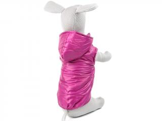 Flavory bunda pro psa s odepinatelnou kapucí Barva: Růžová, Délka zad (cm): 22, Obvod hrudníku: 32 - 34 cm