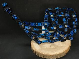 Huč nylonový náhubek pro klasický čumák Barva: Modrá, Délka čumáku: 12 cm, Obvod čumáku: 36 cm