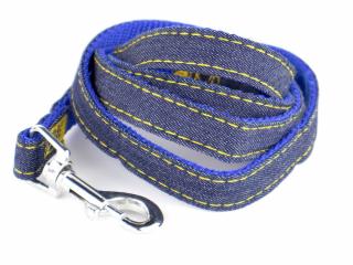 Jeans vodítko pro psa | 120 cm Barva: Tmavě-modrá, Šířka vodítka: 1,5 cm