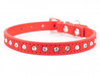 Jewel obojek pro psa s kamínky | 18 - 40 cm Barva: Červená, Obvod krku: 18 - 23 cm