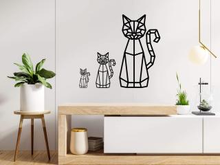 Kočka dřevěná dekorace na zeď Typ: Kočka 6, Dekor: Černá, Rozměr (cm): 10 x 5