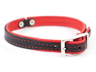 Leather kožený obojek pro psa | 19 - 53 cm Barva: Červená, Obvod krku: 26 - 31 cm