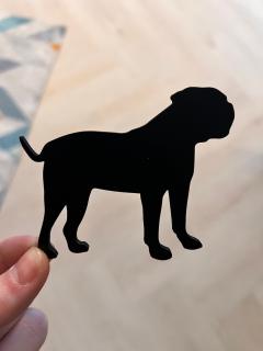 Mag magnet na lednici ve tvaru psa Plemeno: Americký buldok