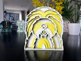 Mandala Bobtail dekorace na stůl Barva: Žlutá, Rozměr (cm): 17 x 15,5, Druh: Kartonová
