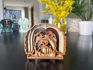 Mandala Havanský pes dekorace na stůl Barva: Vyrob si, Rozměr (cm): 10 x 11,5, Druh: Dřevěná