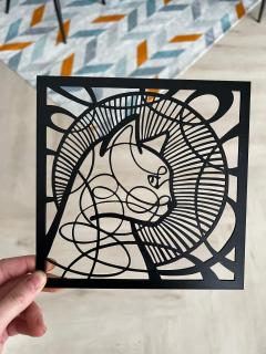 Mandala kočka dekorace na zeď Dekor: Černá, Rozměr (cm): 38 x 38