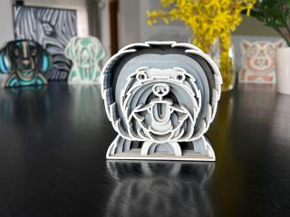 Mandala Maltézský psík dekorace na stůl Barva: Šedá, Rozměr (cm): 11,2 x 11, Druh: Kartonová