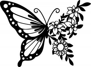 Motýl dekorace na zeď Dekor: Černá, Rozměr (cm): 40 x 29