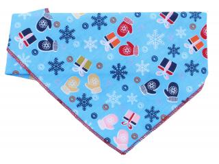 Muni vánoční šátek pro psa Barva: Modrá, Obvod krku: 20 - 50 cm