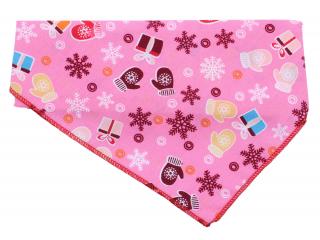 Muni vánoční šátek pro psa Barva: Růžová, Obvod krku: 20 - 50 cm