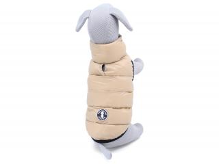 Nakos prošívaná bunda pro psa s límcem Barva: Béžová, Délka zad (cm): 24, Obvod hrudníku: 32 - 36 cm