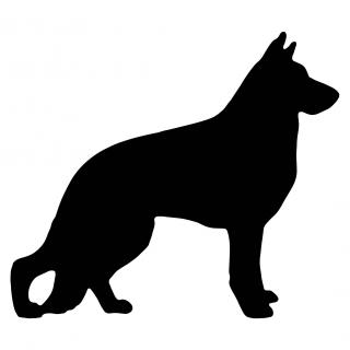 Německý ovčák dřevěná dekorace na zeď Typ: Ovčák 3, Dekor: Černá, Rozměr (cm): 17 x 19