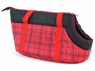 Nice červená károvaná taška pro psa Dle váhy psa: do 7 kg