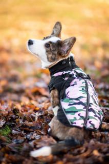 Pinta zimní bunda pro psa s postrojem Barva: Růžová, Délka zad (cm): 39, Obvod hrudníku: 46 - 50 cm