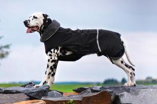 Rafael bunda pro psa s kožíškem Barva: Černá, Délka zad (cm): 29, Obvod hrudníku: 34 - 55 cm