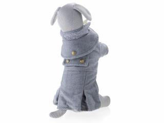 Rossi zimní kabát pro psa s fleecem Barva: Šedá, Délka zad (cm): 21, Obvod hrudníku: 26 - 30 cm