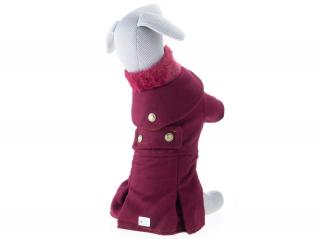 Rossi zimní kabát pro psa s fleecem Barva: Vínová, Délka zad (cm): 21, Obvod hrudníku: 26 - 30 cm