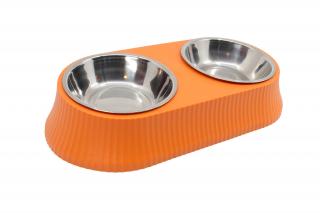 Selma dvojitá miska pro psa Barva: Oranžová