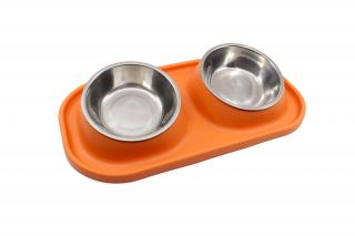 Senta dvojitá vyvýšená miska pro psa Barva: Oranžová
