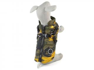 Soldier maskáčová bunda pro psa na ZIP Barva: Oranžová, Délka zad (cm): 21, Obvod hrudníku: 26 - 33 cm