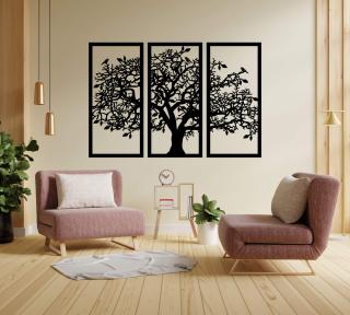 Strom života 3 dekorace na zeď Dekor: Černá, Rozměr (cm): 38 x 58
