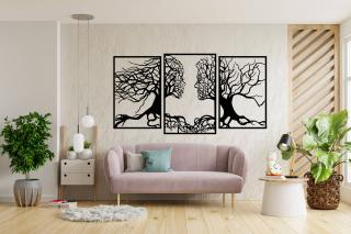 Strom života 7 dekorace na zeď Dekor: Černá, Rozměr (cm): 39 x 74