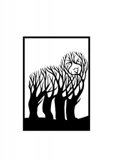 Strom života bernedoodle dekorace na zeď Dekor: Černá, Rozměr (cm): 39 x 27