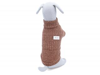 Taima zateplený svetr pro psa Barva: Hnědá, Délka zad (cm): 18, Obvod hrudníku: 26 - 30 cm