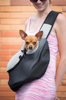 Travel taška pro psa přes rameno Barva: Šedá, Dle váhy psa: do 2 kg