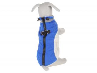 Tremy zimní bunda pro psa s kroužky Barva: Modrá, Délka zad (cm): 30, Obvod hrudníku: 38 - 42 cm