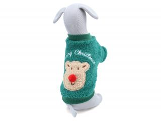 Trinid vánoční mikina pro psa Barva: Zelená, Délka zad (cm): 38, Obvod hrudníku: 50 - 55 cm
