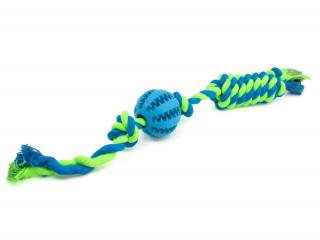 Tula přetahovadlo s dentálním míčkem pro psa Barva: Modrá, Délka: 5 cm