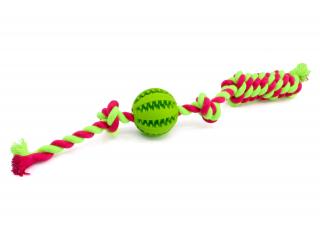 Tula přetahovadlo s dentálním míčkem pro psa Barva: Zelená, Délka: 5 cm