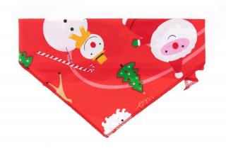 Vánoční červený šátek pro psa Obvod krku: 20 - 50 cm