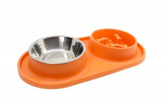 Volver dvojitá protihltací miska pro psa Barva: Oranžová