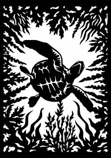 Želva dekorace na zeď Dekor: Černá, Rozměr (cm): 40 x 28