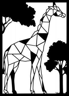 Žirafa dekorace na zeď Dekor: Černá, Rozměr (cm): 40 x 29
