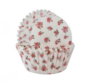Cukrářské košíčky na muffiny bílé s květy 60 ks Isabelle Rose (ISABELLE ROSE)