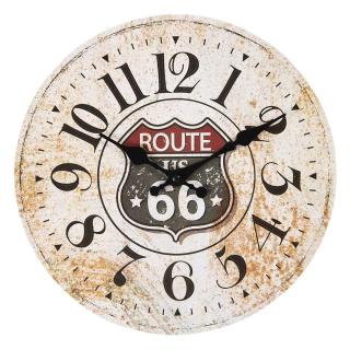 Nástěnné dřevěné hodiny Route 66 30 cm (Clayre  Eef)
