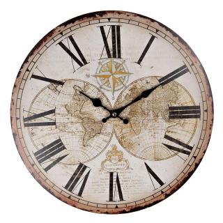 Nástěnné dřevěné hodiny World 34 cm (Clayre  Eef)